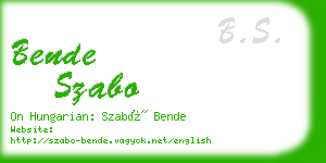 bende szabo business card